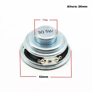 2 Alto Falantes 5W 3Ohm 2' Polegadas Full Range Neodímio 52mm | Shopee ...