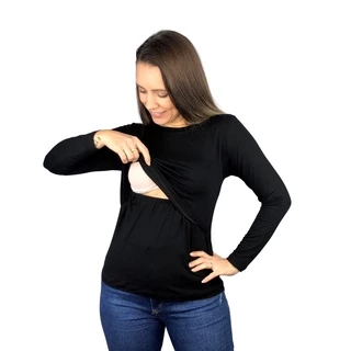 Blusa Amamentação Diversas Cores Viscolycra Premium Camiseta Manga Longa Gestante Maternidade
