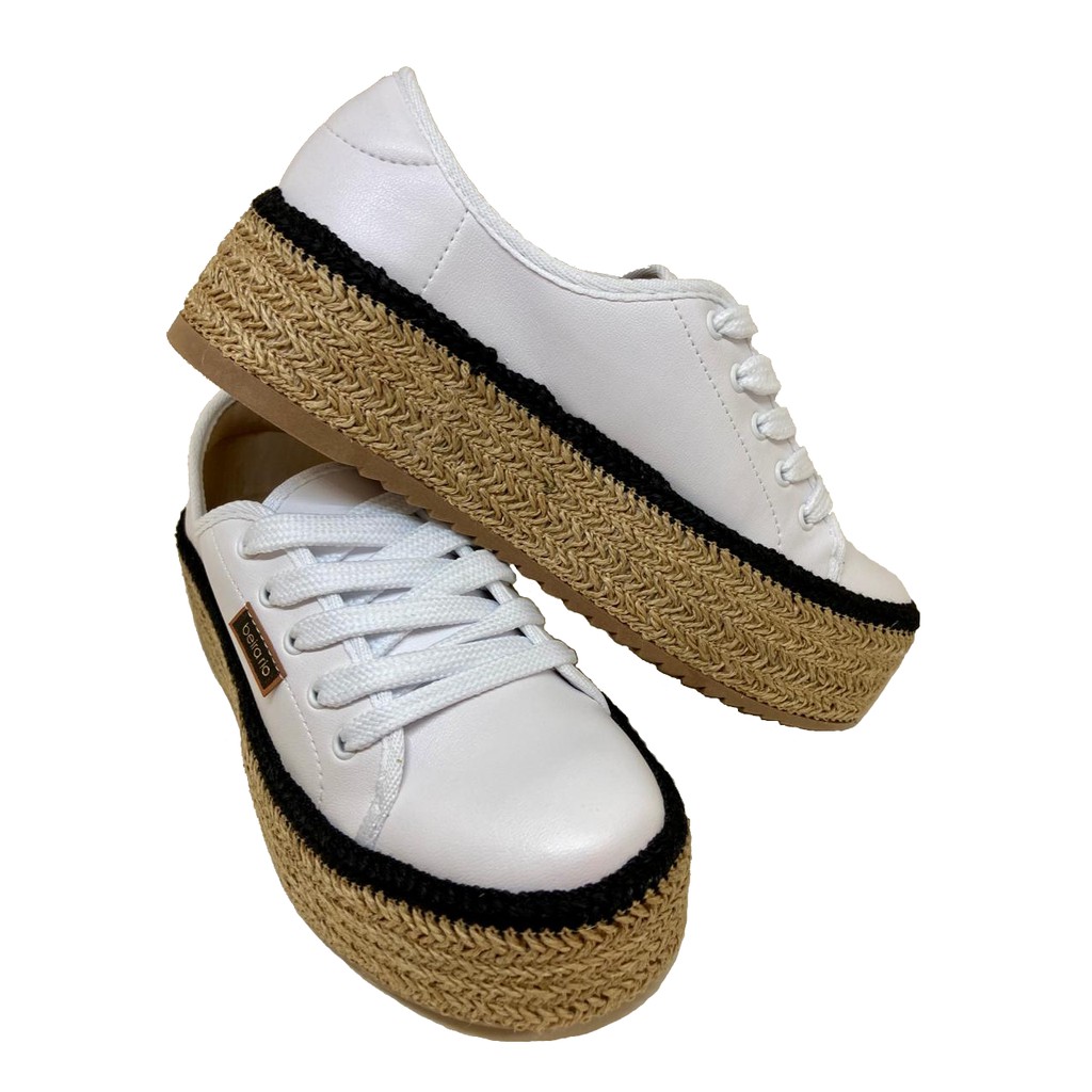 Tenis flatform beira rio hot sale branco