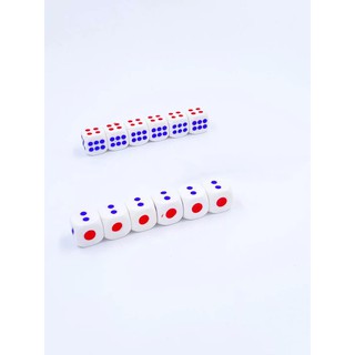 Kit 6 pcs Dados P/jogo De Salao Vermelho/branco 6 Faces