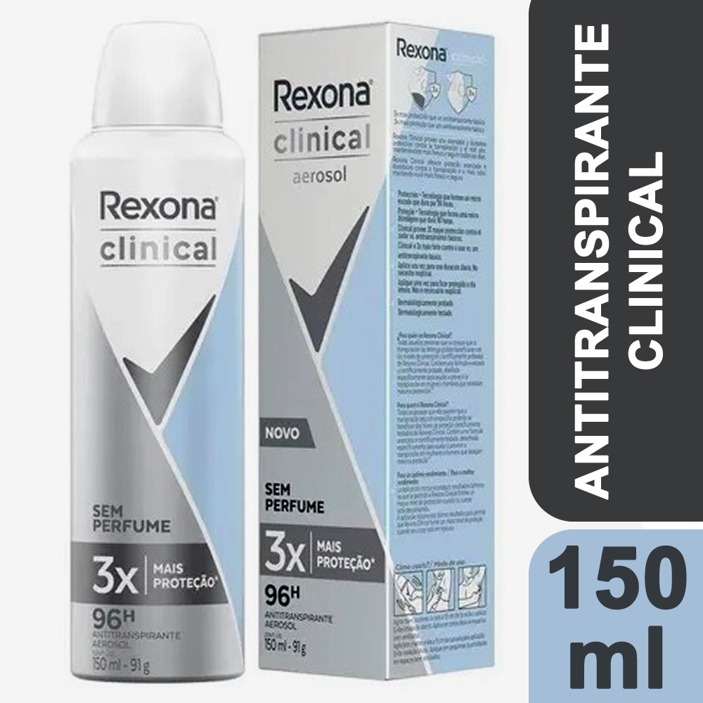 Antitranspirante Aerosol Rexona Clinical Classic – 150ml – Mega Promos