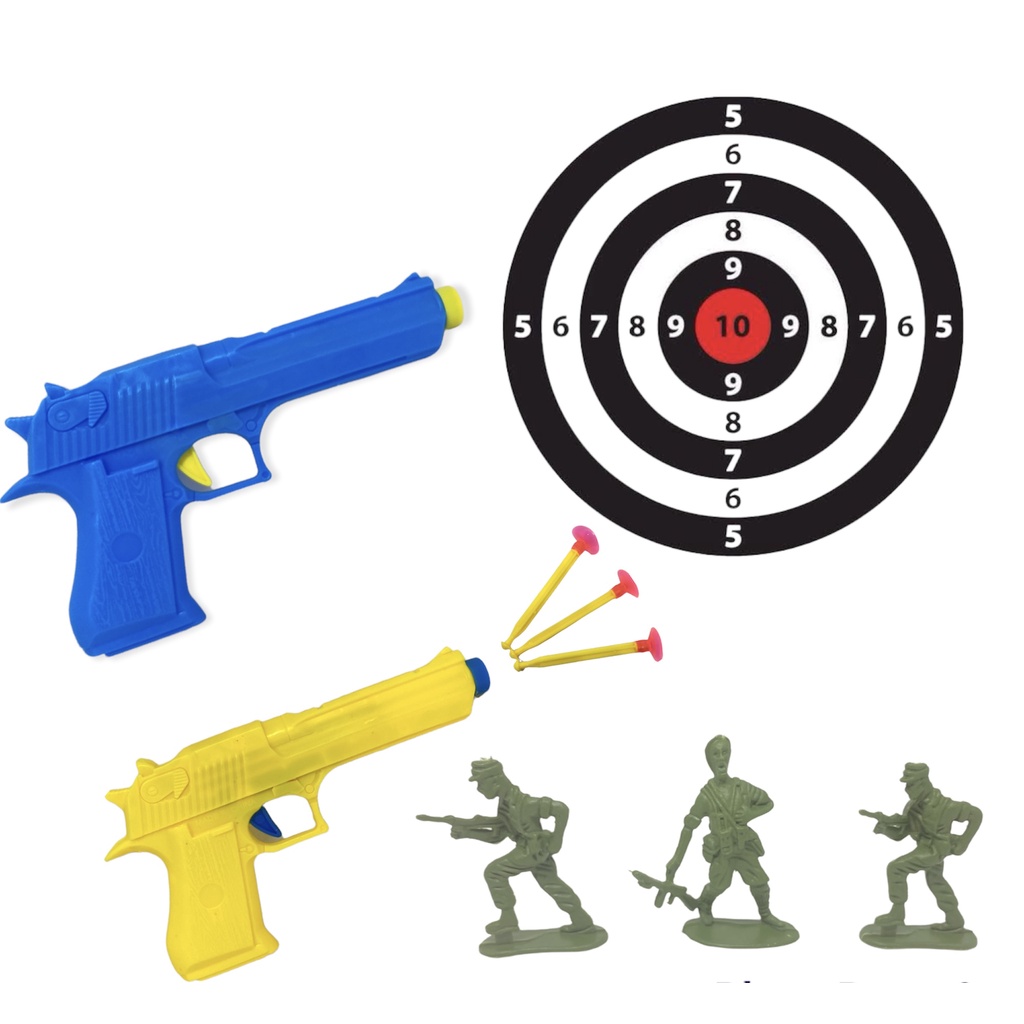 Kit Pistolinha com 3 e 6 dardos – 10 cm x 9 cm – Maior Loja de Brinquedos  da Região