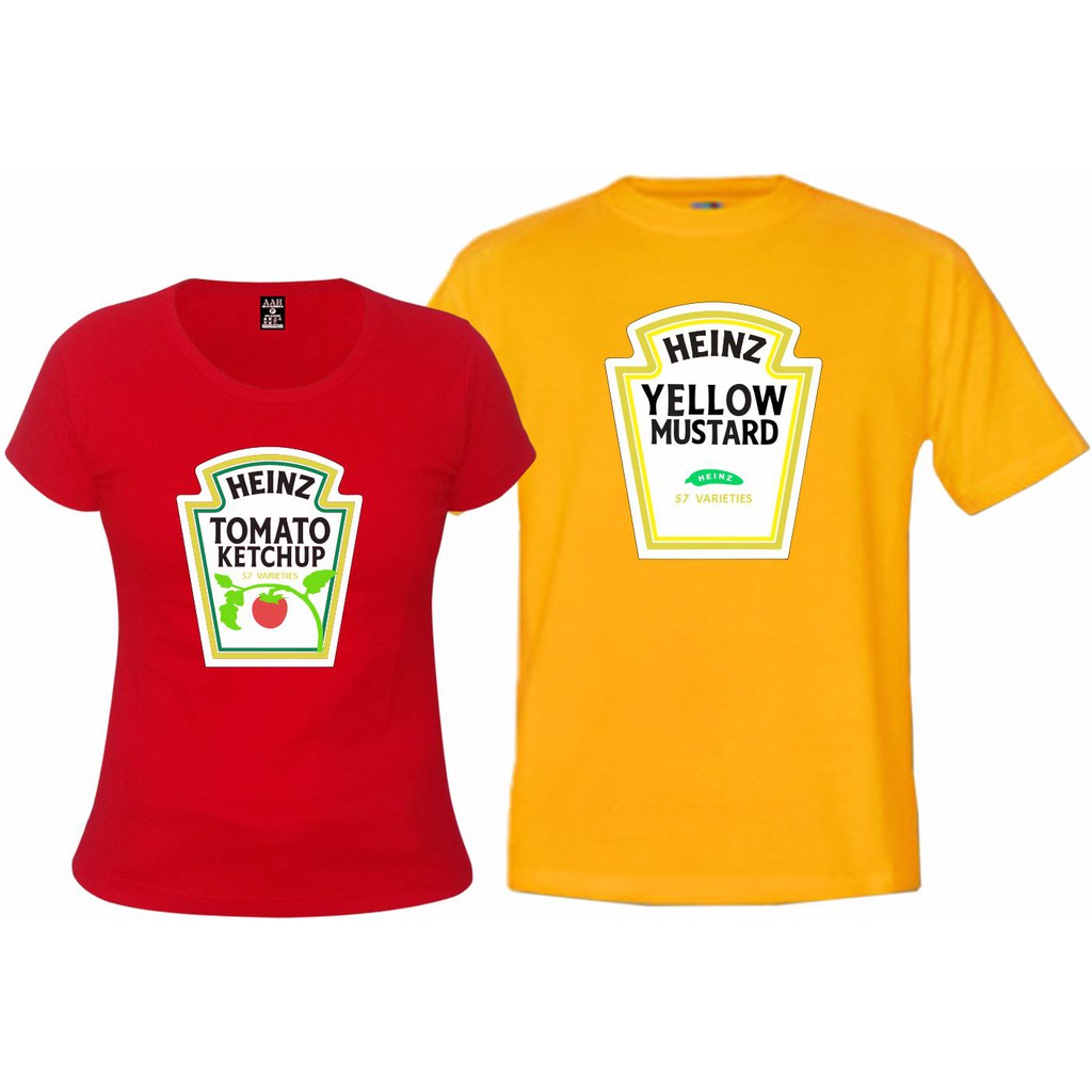 Kit 2 Camisetas Casal Namorados Ketchup e Mostarda