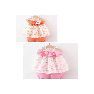 2023 Novo Conjunto De Roupas De Moda Casual De Verão Nuvem De Arco-Íris Manga Curta Cute Sling