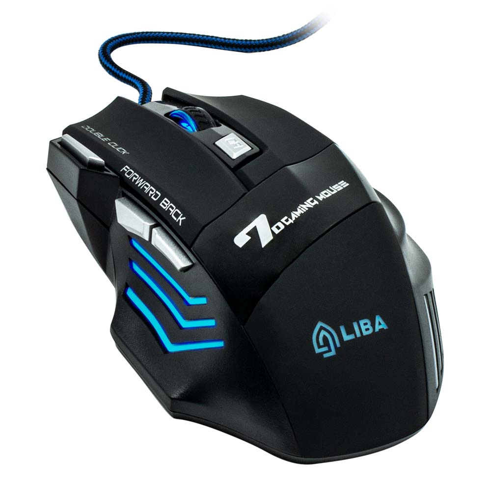 Mouse Gamer Ergonômico X7 Led RGB Com Fio 7 Botôes 2400 DPI - Preto