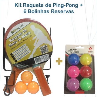 Kit Ping Pong Tenis Mesa 2 Raquetes 3 Bolas - POINT MIX ACESSORIOS