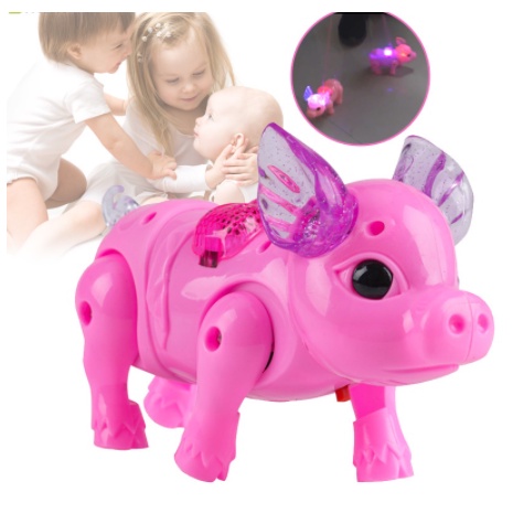 Porco Brinquedo Luminoso De Porco Com Guia Elétrico