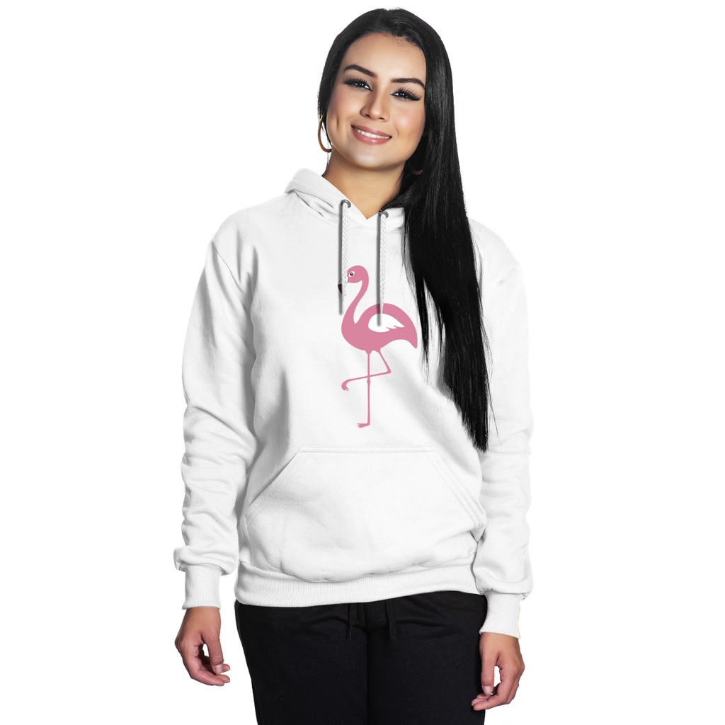 Moletom Personalizado Estampa Flamingo Adulto Pronta Entrega