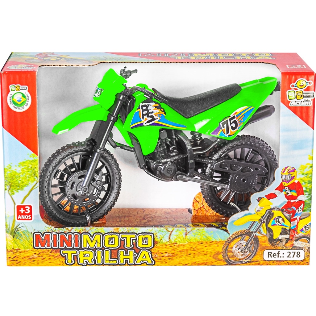 Brinquedo Infantil Moto De Trilha Na Caixa Vermelha Bs Toys