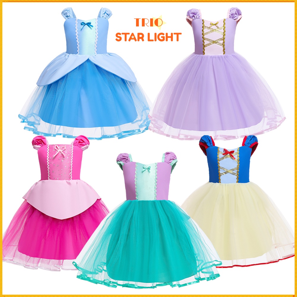 Em promoção! Meninas Azul Cinderela Vestido De Verão Puff Manga Bordado De  Flor De Vestidos Para Meninas Princess Dress Up Da Festa De Aniversário De  Fadas Frocks