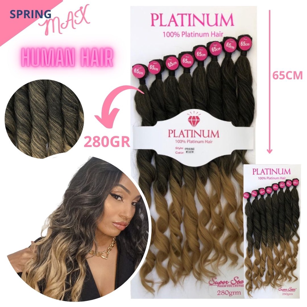 Cabelo Org nico Platinum Human Hair Spring Max Novo 65cm Shopee