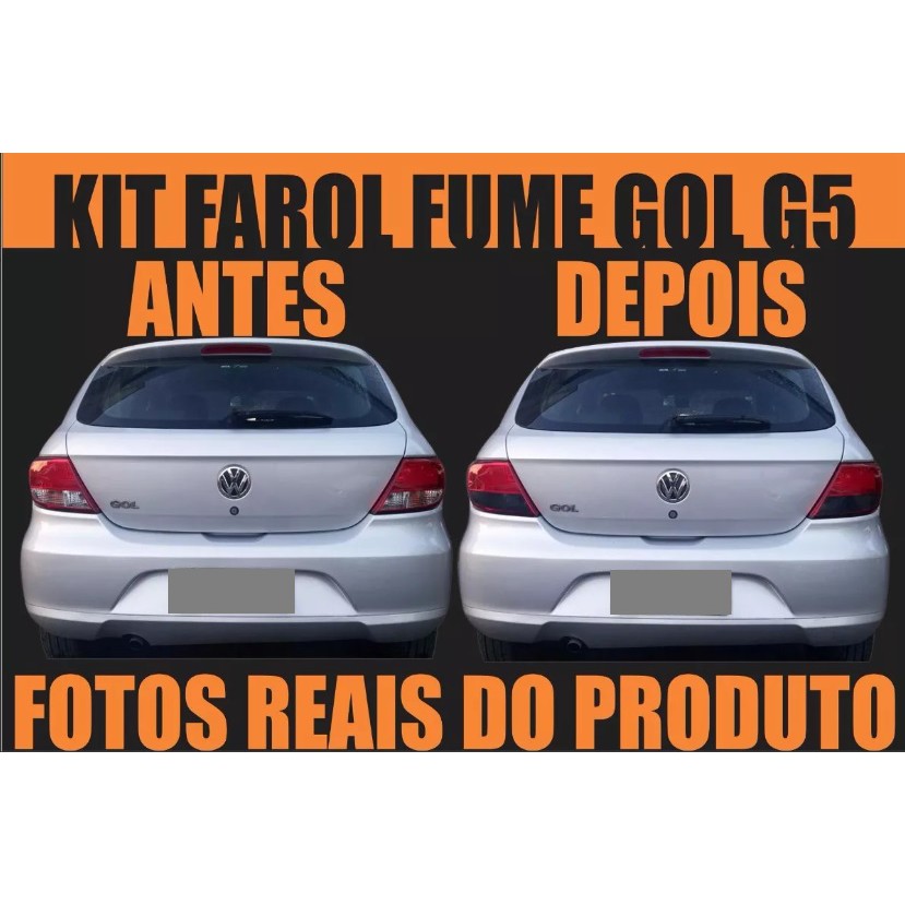 Par Adesivo Mascara Negra Fume Lanterna Vw Gol G5 Shopee Brasil