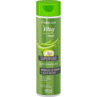 Shampoo Vitay Superfood Remineralizante Biomassa de Banana e Açúcar Mascavo 300ML