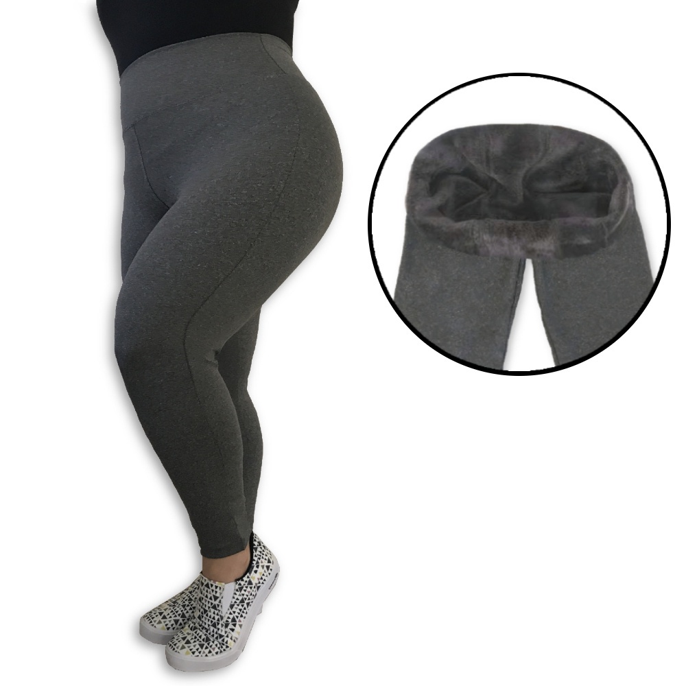 Calça Legging Plus Size Flanelada Térmica Felpada Varias Cores