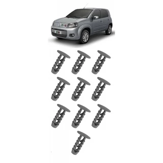 Kit 10 Grampo Presilha Fixador Forro Interno Uno Vivace 2012 2013 2014 2015 2016 2017 2018 2019