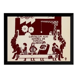 Quadro Feminismo Trabalho Doméstico 1975 Cartaz Moldurado