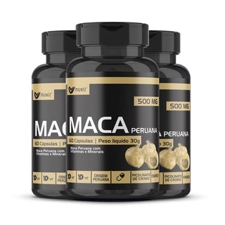 3 Potes Maca Peruana 500 mg - 100% Original - 180 Cápsulas