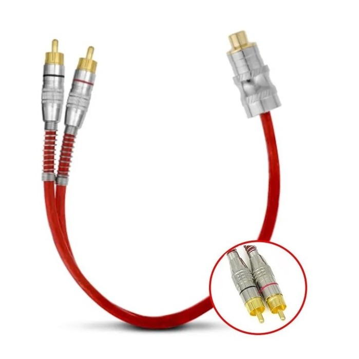 Cabo Y Blindado Para Som Automotivo 2macho E 1femea 5mm vermelho ...