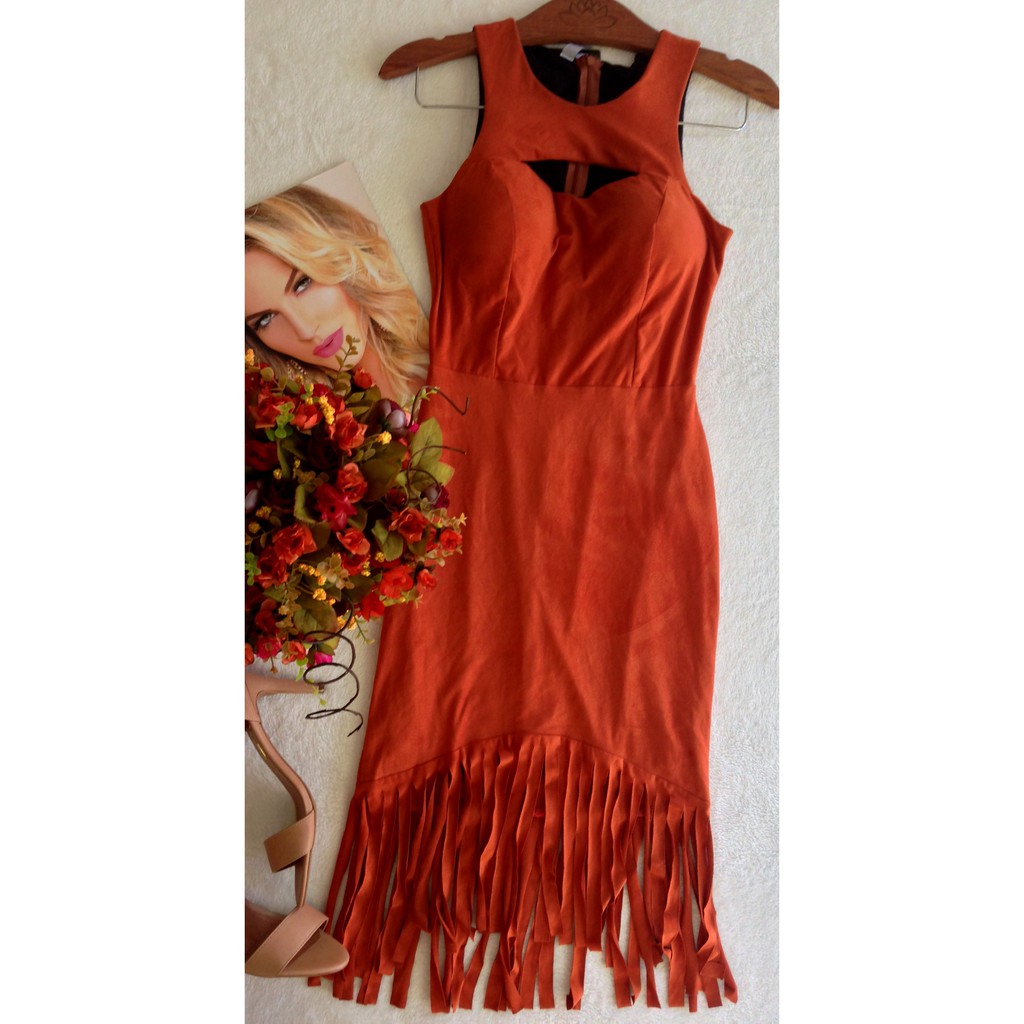 Vestido suede hot sale franja