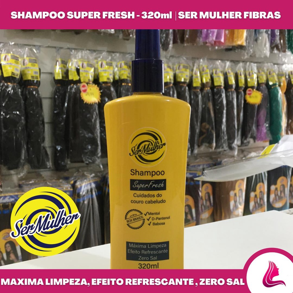 Shampoo Box Braids Tranças - Super Fresh - 320ml, SER MULHER FIBRAS