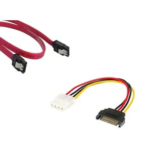 Kit Cabo De Dados Sata + Cabo Adaptador De Força Sata