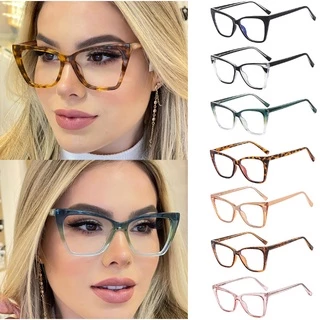 Moda Óculos De Luz Antiderrapantes Feminino Clássico Proteção Dos Olhos Para Jogos Computador TR90 Armação Vidro Simples