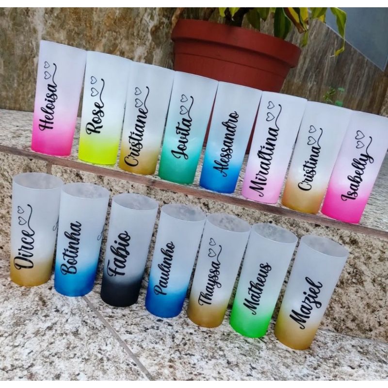kit 50 Copo Long Drink Personalizado nome idade ou frase | Shopee Brasil