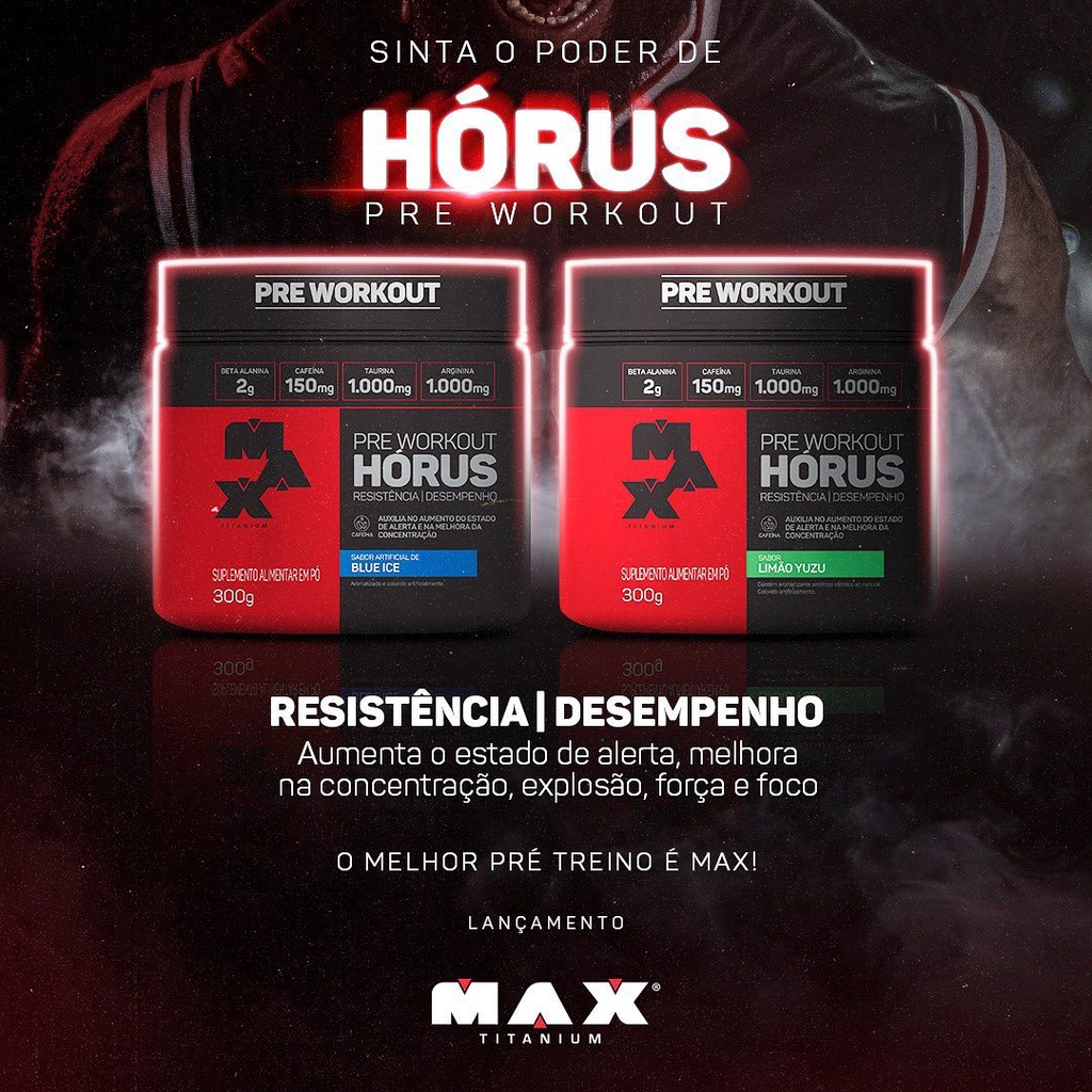 Horus Pré-Treino - 300g - Max Titanium Original Envio Imediato