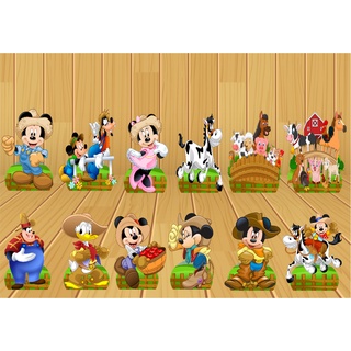 Turma do Mickey Fazenda 10 Displays de Mesa de 15 a 20 cm Madeira Mdf 3mm