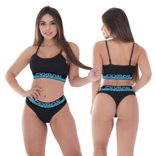 Kit 4 Conjunto Feminino Blogueirinha Ckyron Top + Calcinha
