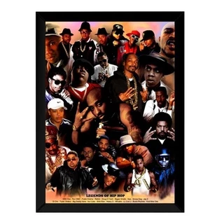 Quadro Decorativo Lendas Do Rap Hip Hop Arte Moldurada