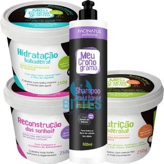 Kit Meu Cronograma Facinatus Cosméticos Hidratação, Nutrição e Reconstrução