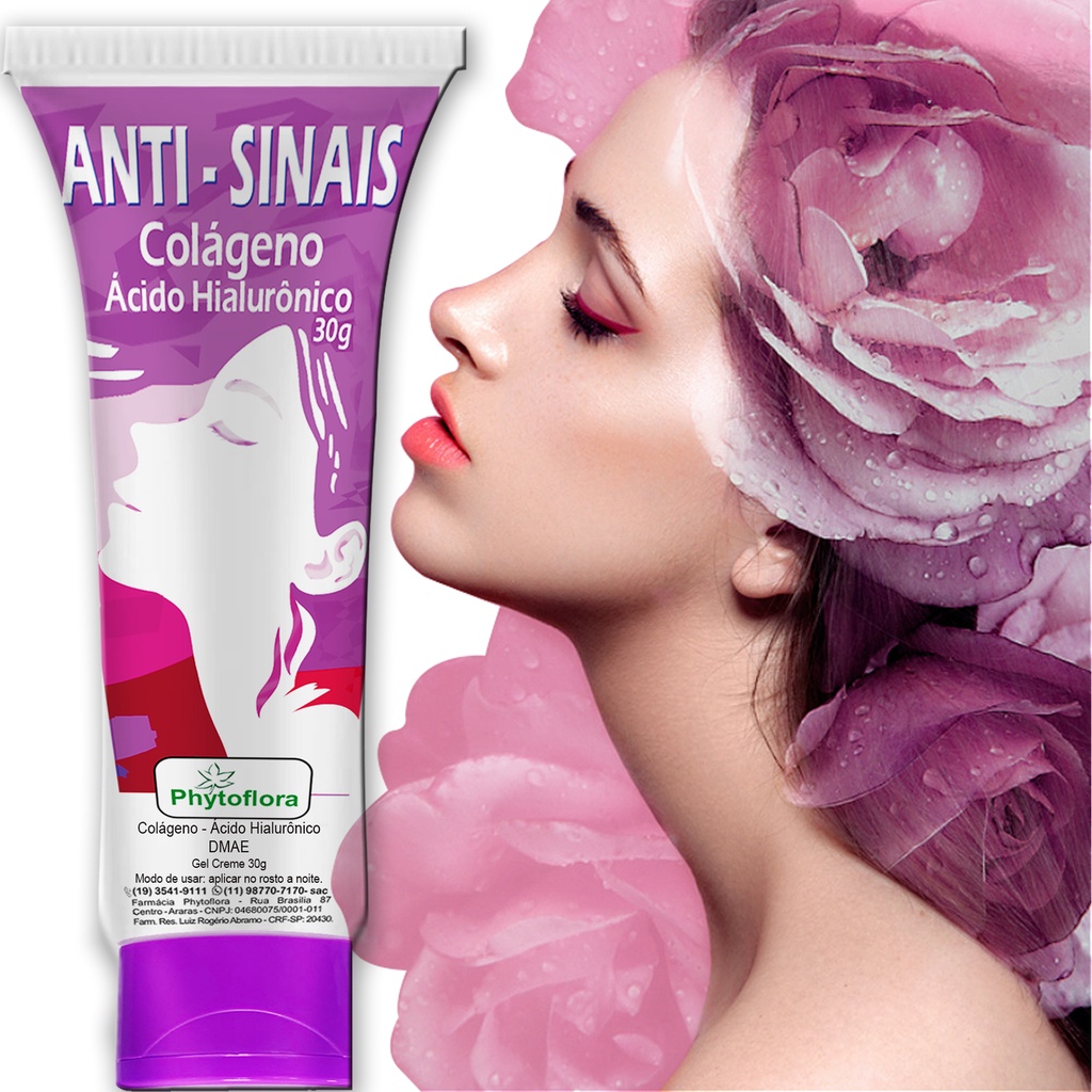 Creme Facial Colageno E Acido Hialurônico Anti Sinais Rugas | Shopee Brasil