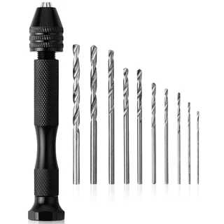 Broca De Mão Com 10 Brocas (0.6-3.0mm) , Jóias Resina , Mini Para Fazer Pin Vise A Micro