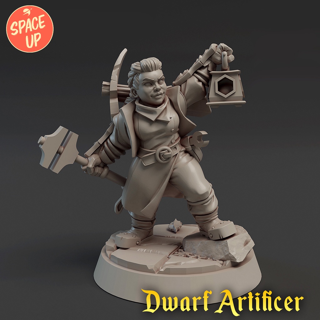 Miniaturas RPG Anã Mineira Coletora Dwarf Artificer Coleção Titans of ...