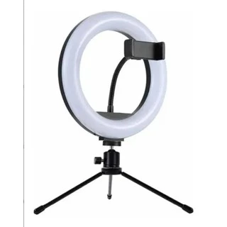 Anel Ring Light 8 Pol + Tripé De Mesa + Suporte Cel Video FANG