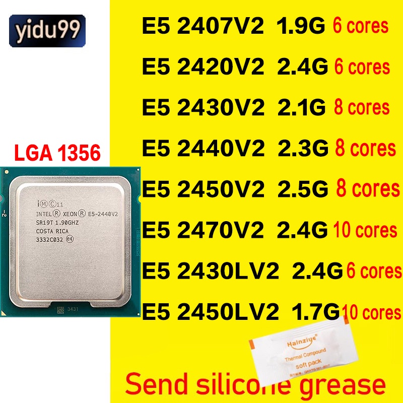 Intel Xeon E5-2407 V2 2420 V2 2430 V2 2440 V2 2450 V2 2470V2 E5 2430L V2 E5 2450L V2 E5 2450 2430 2440 2470 versão oficial CPU Processador LGA 1356 pinos