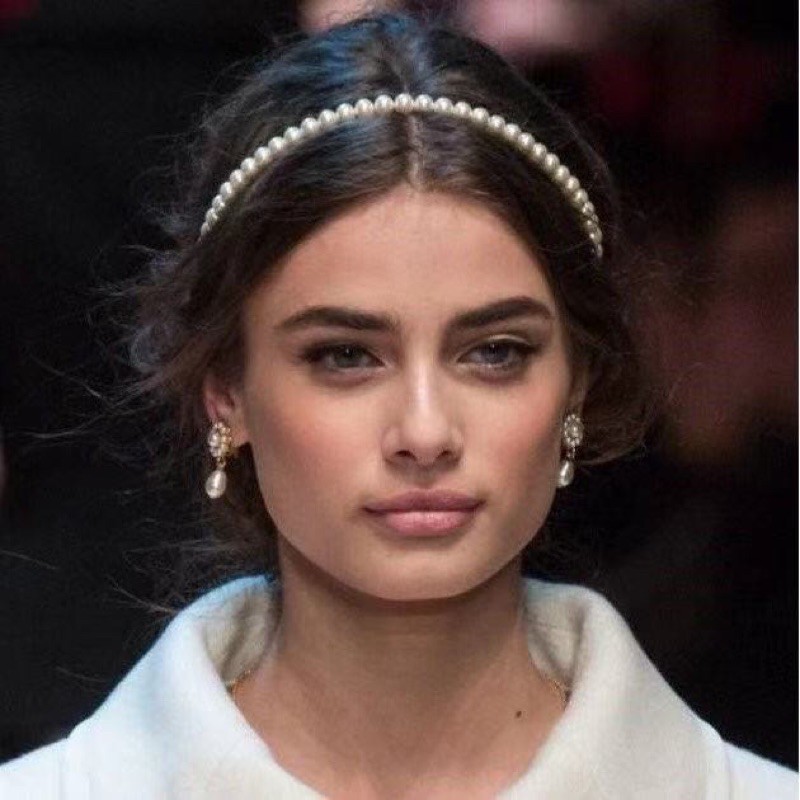 Tiara Com Pedraria Linda Delicada Pérolas Arco de Cabelo Luxo Pronta