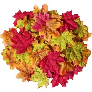 Kit de Folhas Artificiais Maple Plátano Canadenses 150fls