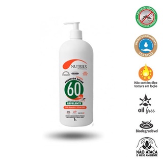 Protetor Solar FPS60 UVA Com Repelente 1L Nutriex
