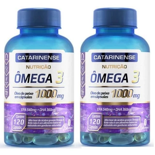 Kit 2x Ômega 3 1000mg - óleo de peixe catarinense 120 caps EPA 50mg + DHA 360mg Original Original
