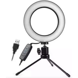 Ring Light Mesa Iluminador 6 Polegada 16cm Com Tripé Flexível