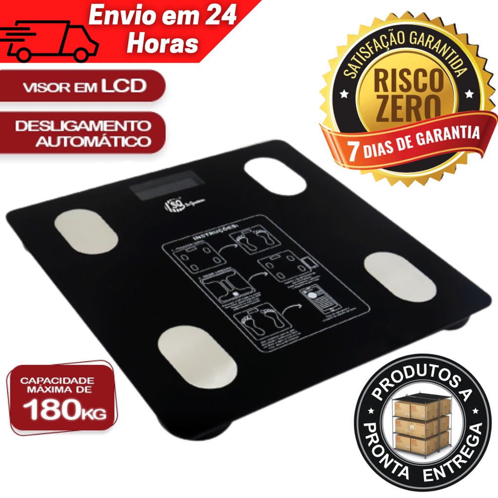 Balança Digital Corporal Bioimpedância Aplicativo Bluetooth e ...