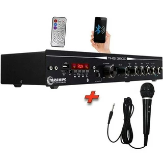 Amplificador Residencial Taramps Ths 3600 120Rms + Microfone em Oferta na Shopee