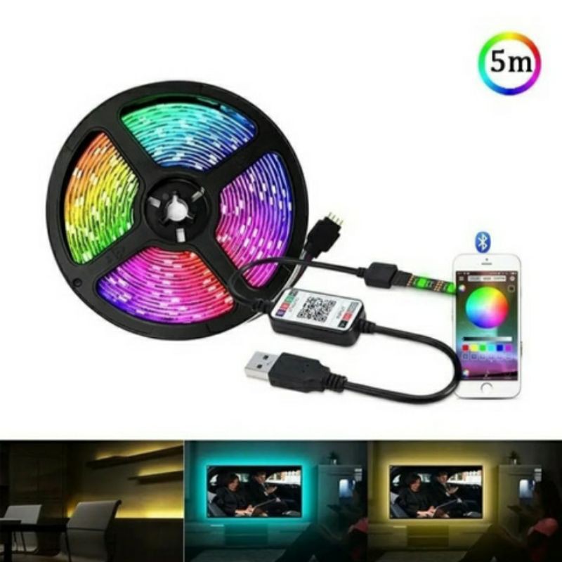 Fita Luz de Led RGB App Colorida 5050 Rgb Kit Completo 12v | Shopee Brasil
