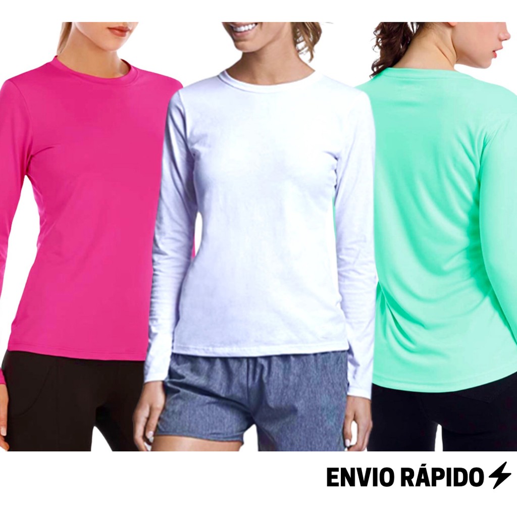 Camisa Térmica Feminina Proteção UV 50+ Várias Cores