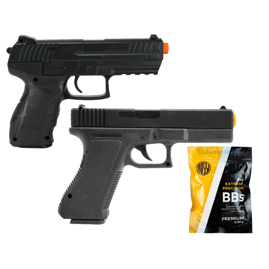 Pistola Airsoft Spring Glock V307, Pistola Aisoft Mola P30 V312 e BBs 0 ...