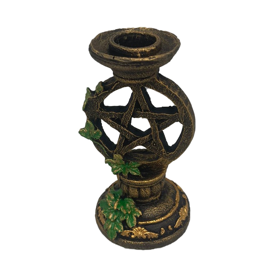 Castiçal Pentagrama Resina 12cm Altar Wiccaa | Shopee Brasil