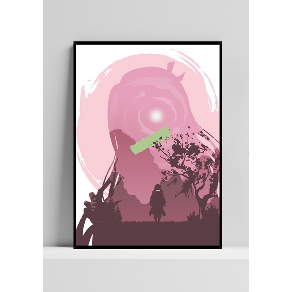 Quadro de mdf poster sem moldura Anime, Mangá, Demon slayer, nezuko