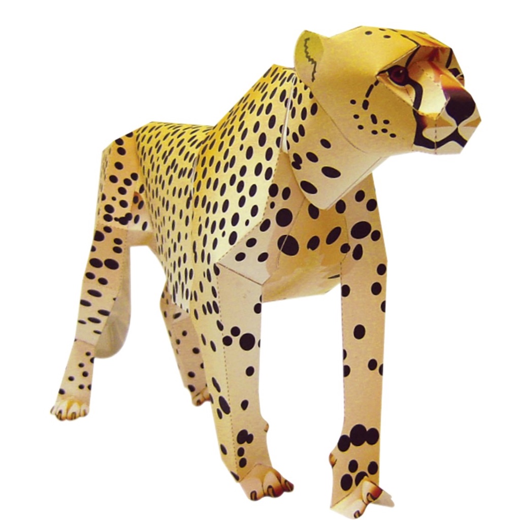 Quebra Cabeça 3D Animal Safari Tigre Colagem Papercraft Miniatura HAS  BRASIL